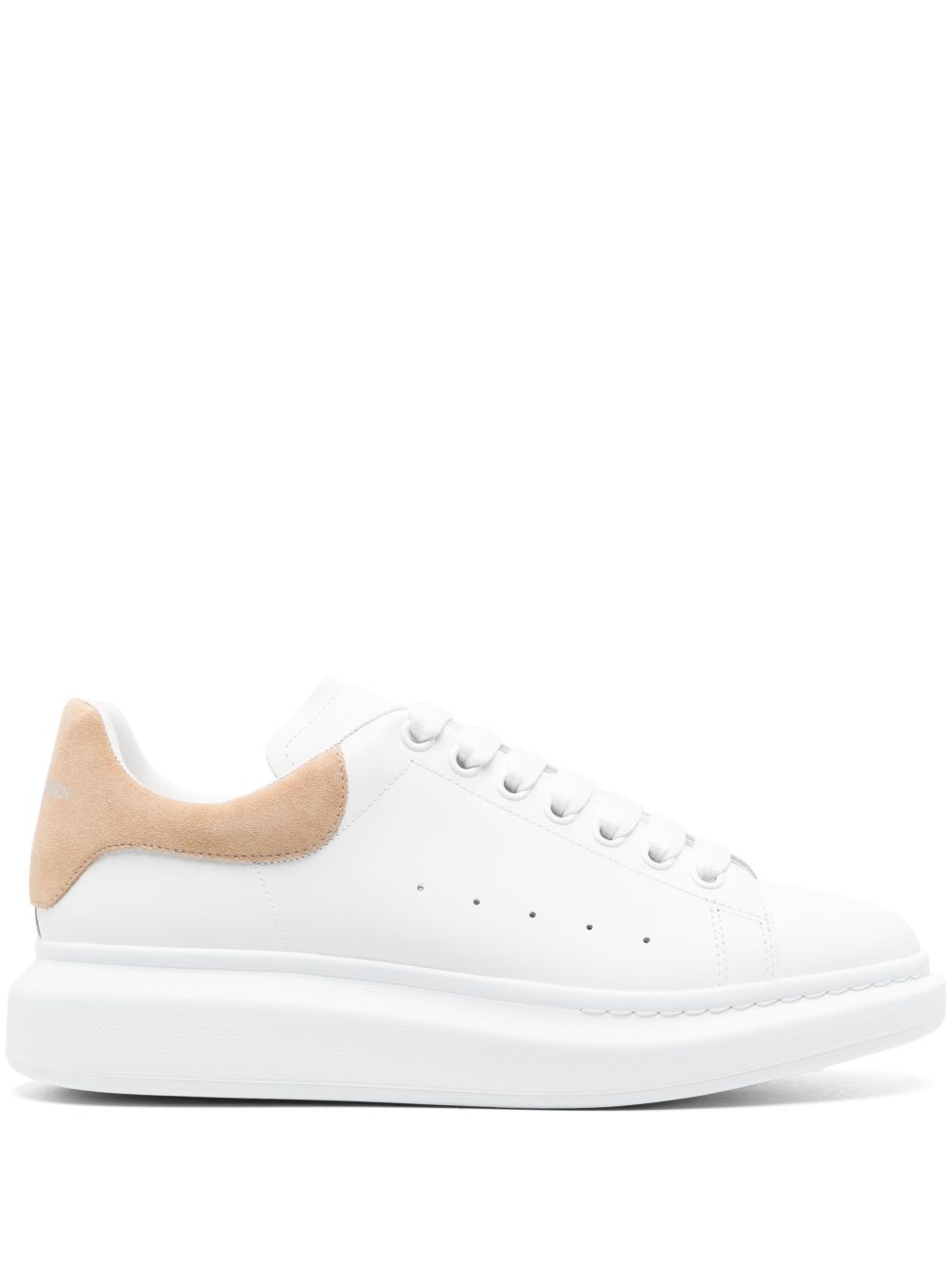 Alexander McQueen 绒面皮拼接皮质运动鞋 - 白色