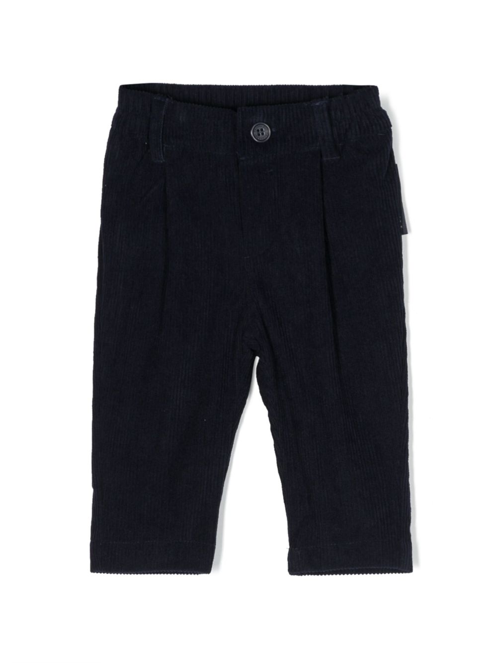 TRUSSARDI JUNIOR logo刺绣灯芯绒卡其裤 - 蓝色