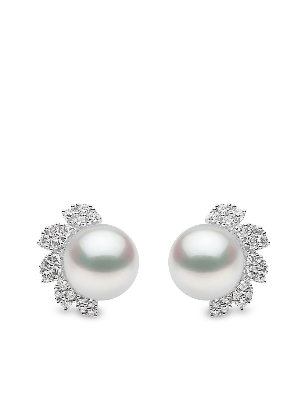 Yoko London Trend 18K金钻石镶嵌耳钉 - 银色