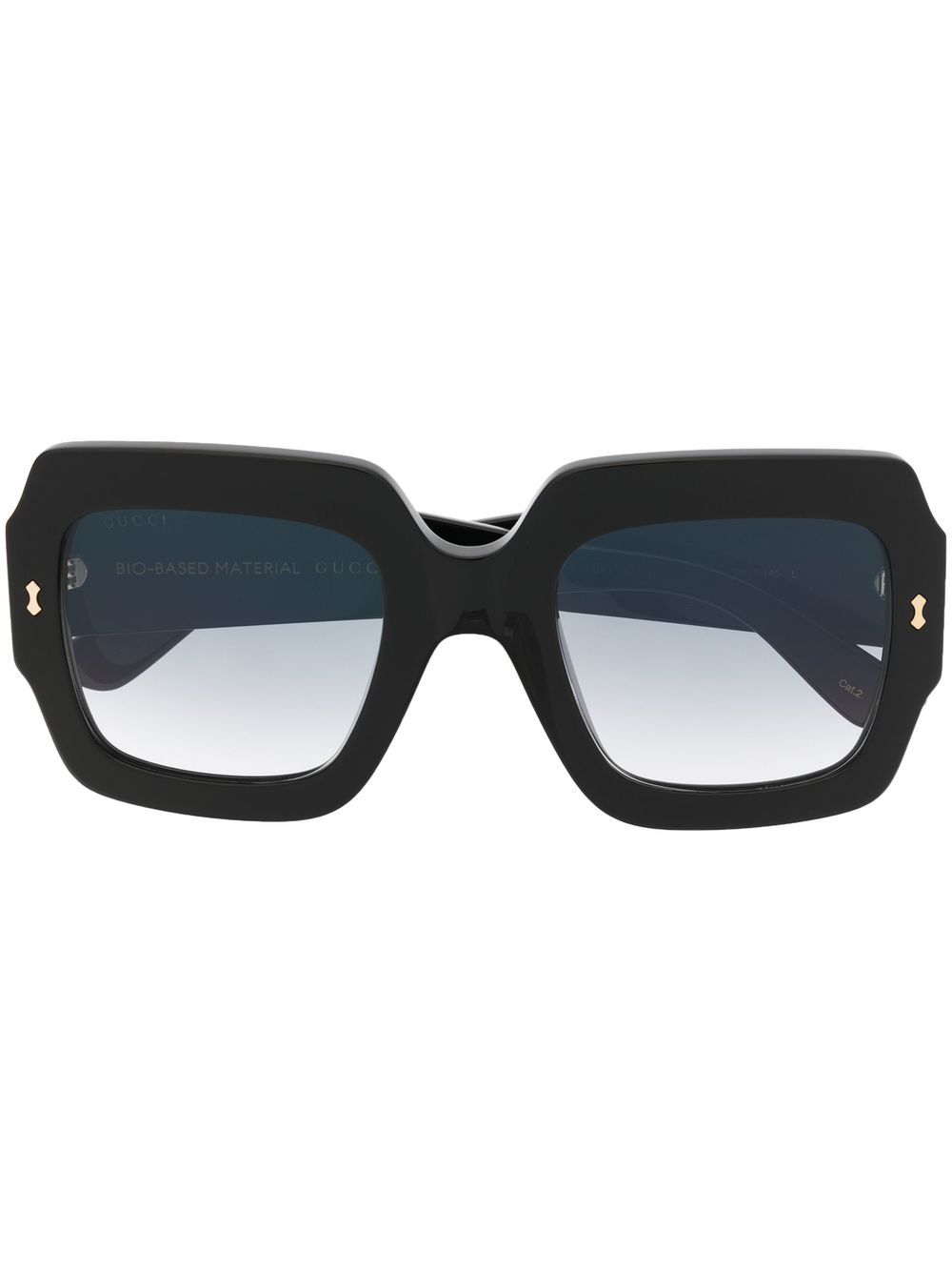 Gucci Eyewear logo超大框太阳眼镜 - 黑色