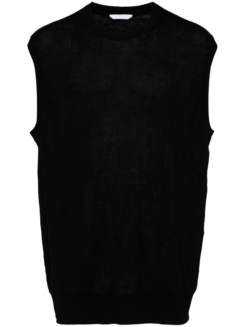 Helmut Lang 嵌花针织圆领马甲 - 黑色
