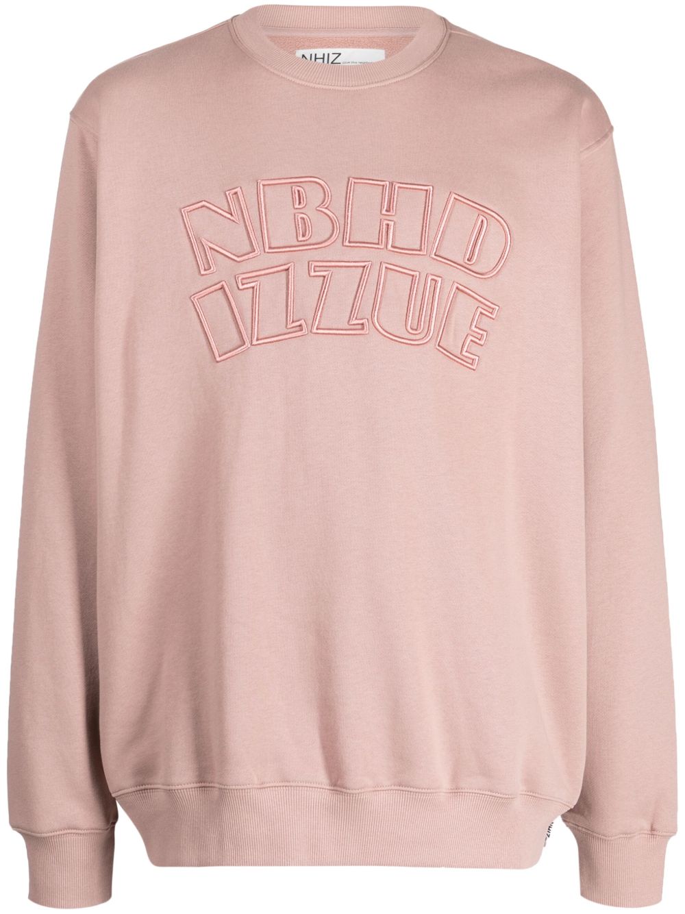 izzue x Neighborhood logo刺绣棉混纺卫衣 - 粉色