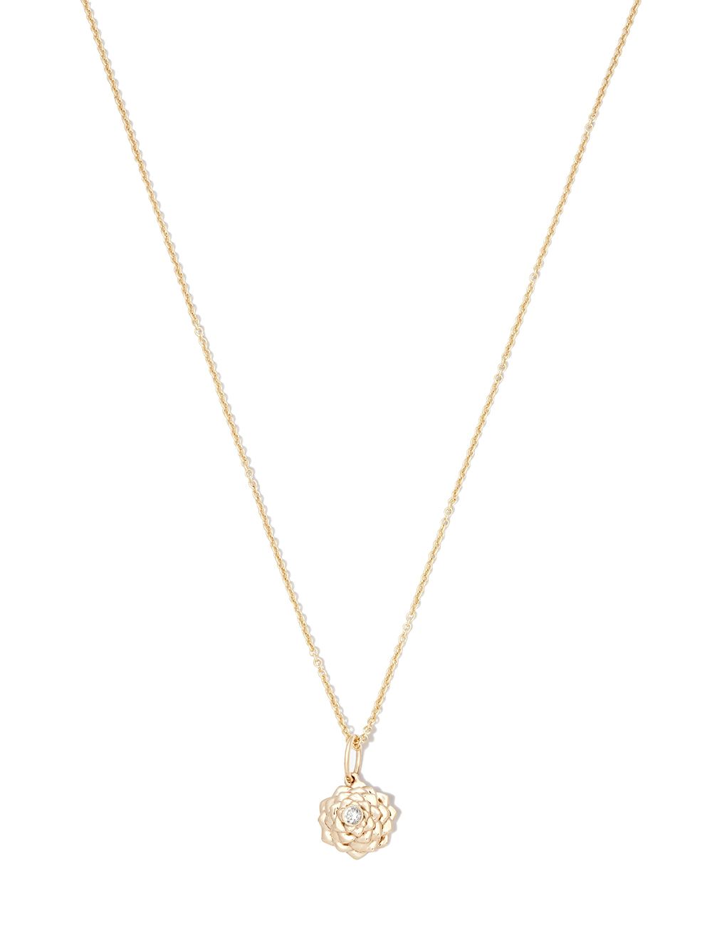 Sydney Evan Camellia 14K黄金钻石项链 - 金色