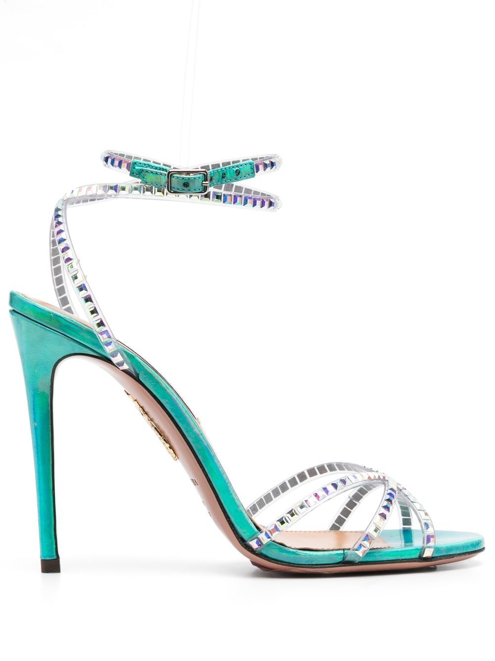 Aquazzura Dance 晶饰高跟凉鞋 - 绿色