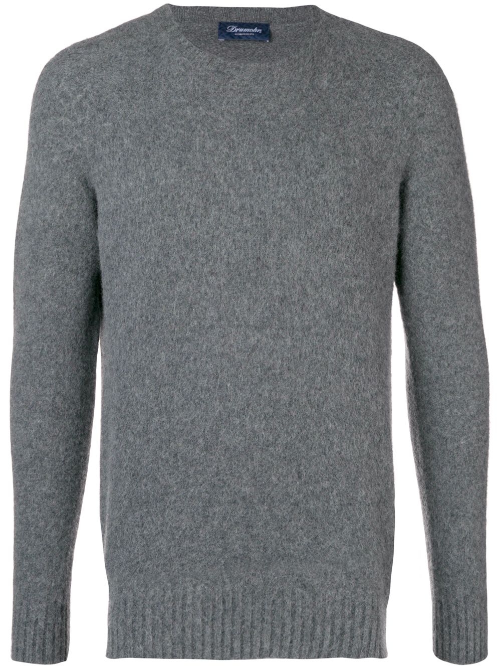 Drumohr crew neck brushed sweater - 灰色