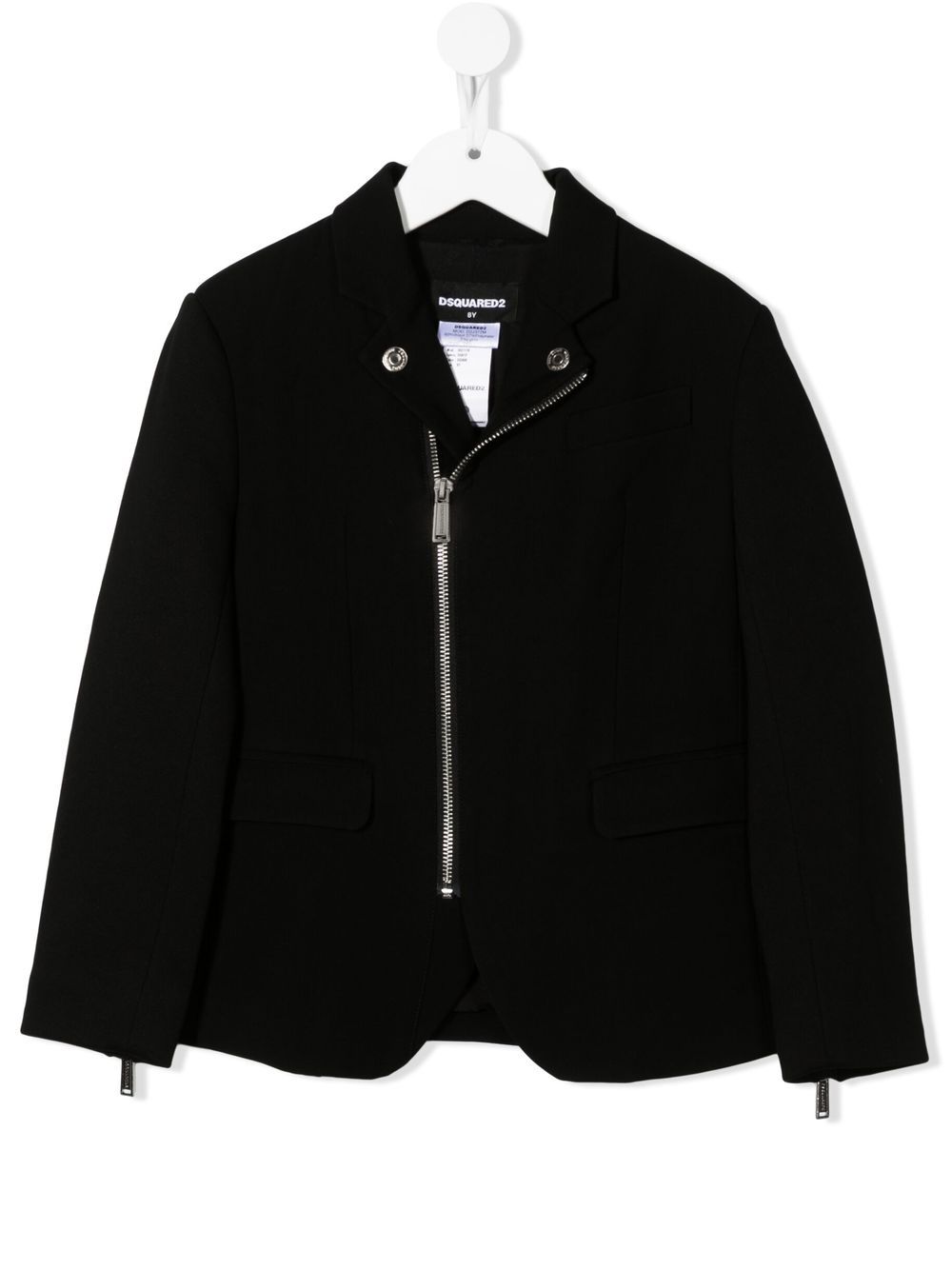 DSQUARED2 KIDS D2次方 logo印花拉链夹克 - 黑色