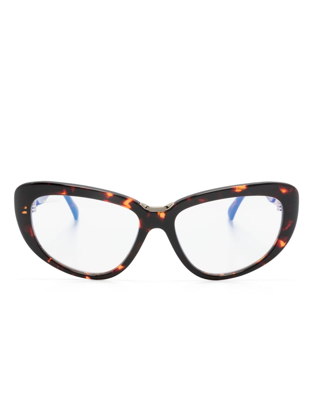 Max Mara Eyewear 玳瑁纹猫眼框眼镜 - 褐色