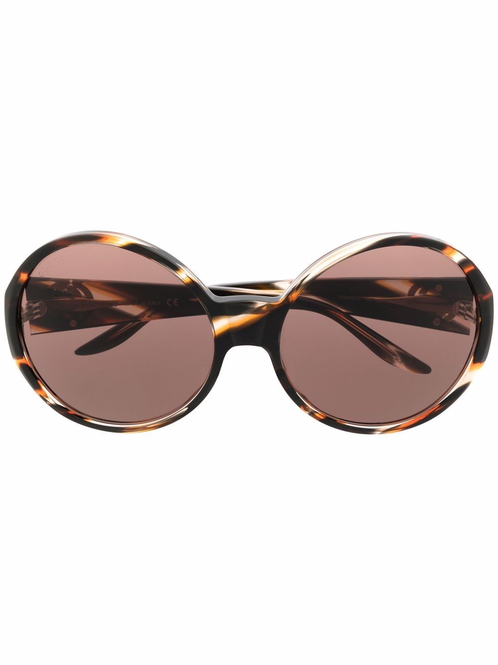 Gucci Eyewear 圆框太阳眼镜 - 褐色