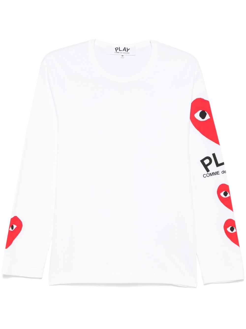 Comme Des Garçons Play 心形印花长袖T恤 - 白色