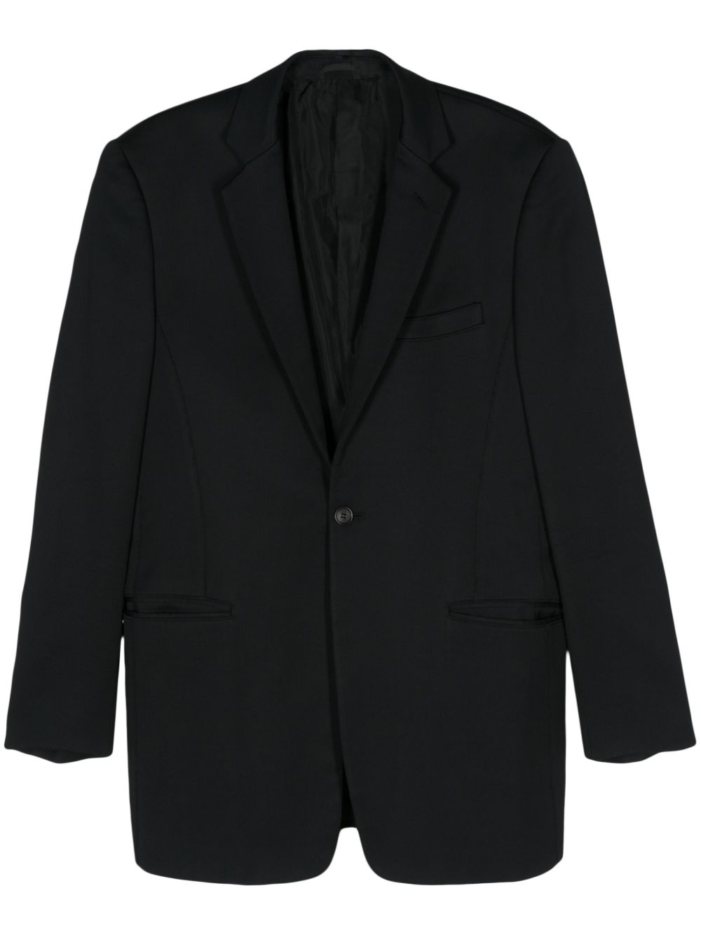 Giorgio Armani Pre-Owned 单排扣条纹西装夹克（2000年代典藏款） - 蓝色