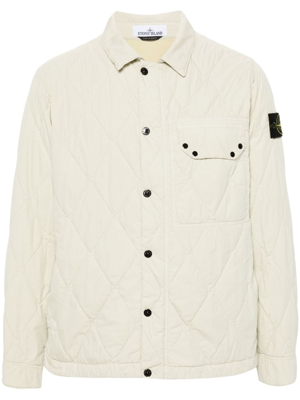 Stone Island 罗盘徽章绗缝夹克 - 中性色
