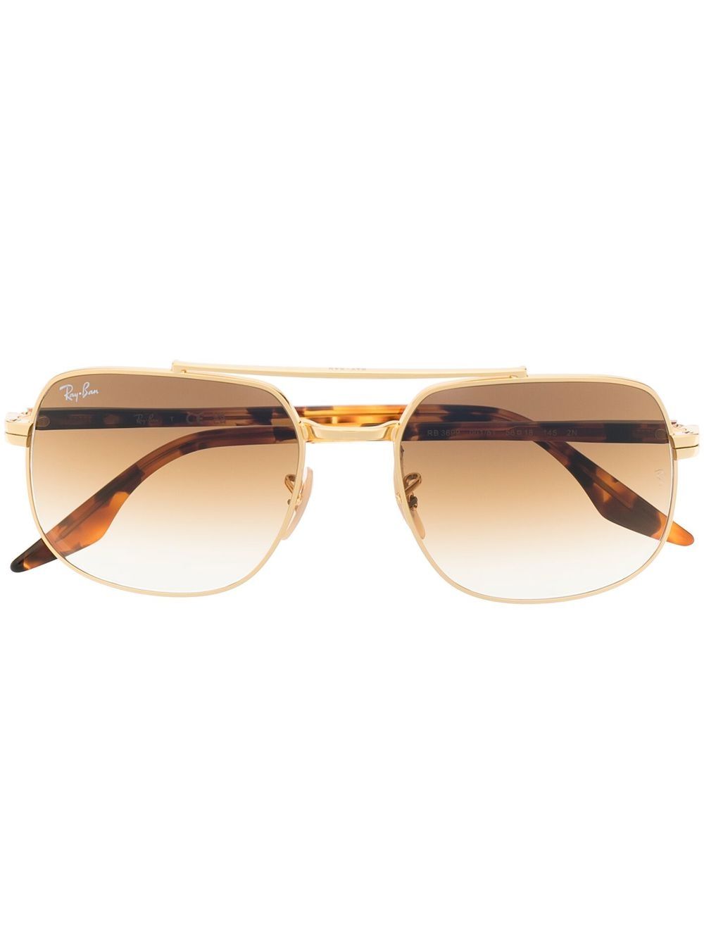 Ray-Ban 飞行员镜框太阳眼镜 - 金色