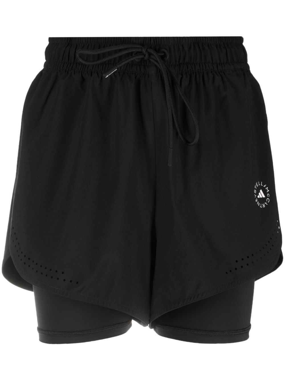 adidas by Stella McCartney TruePurpose 分层式运动短裤 - 黑色