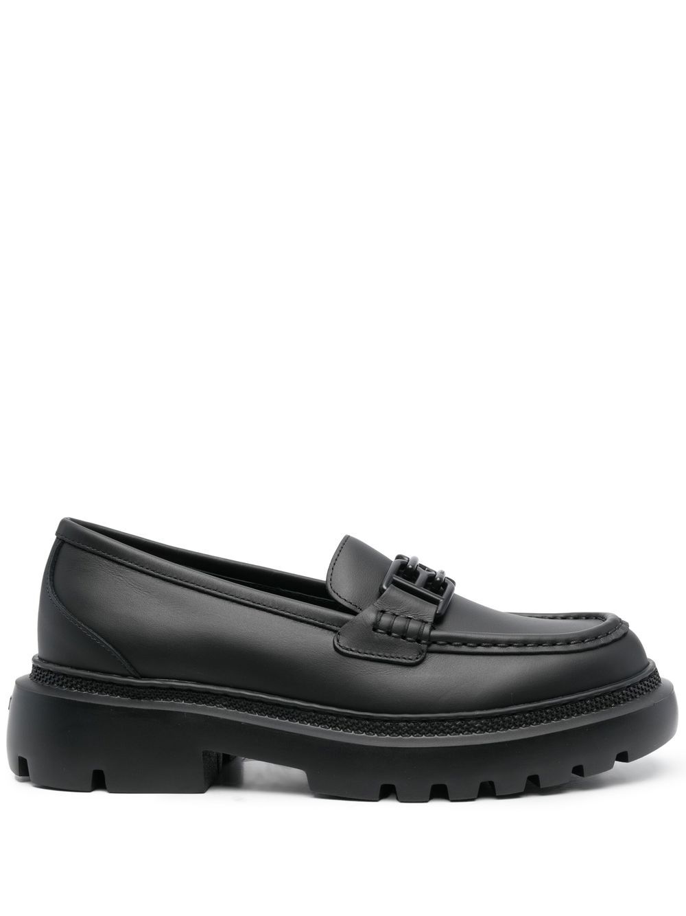 Bally 哑光logo标牌细节乐福鞋 - 黑色