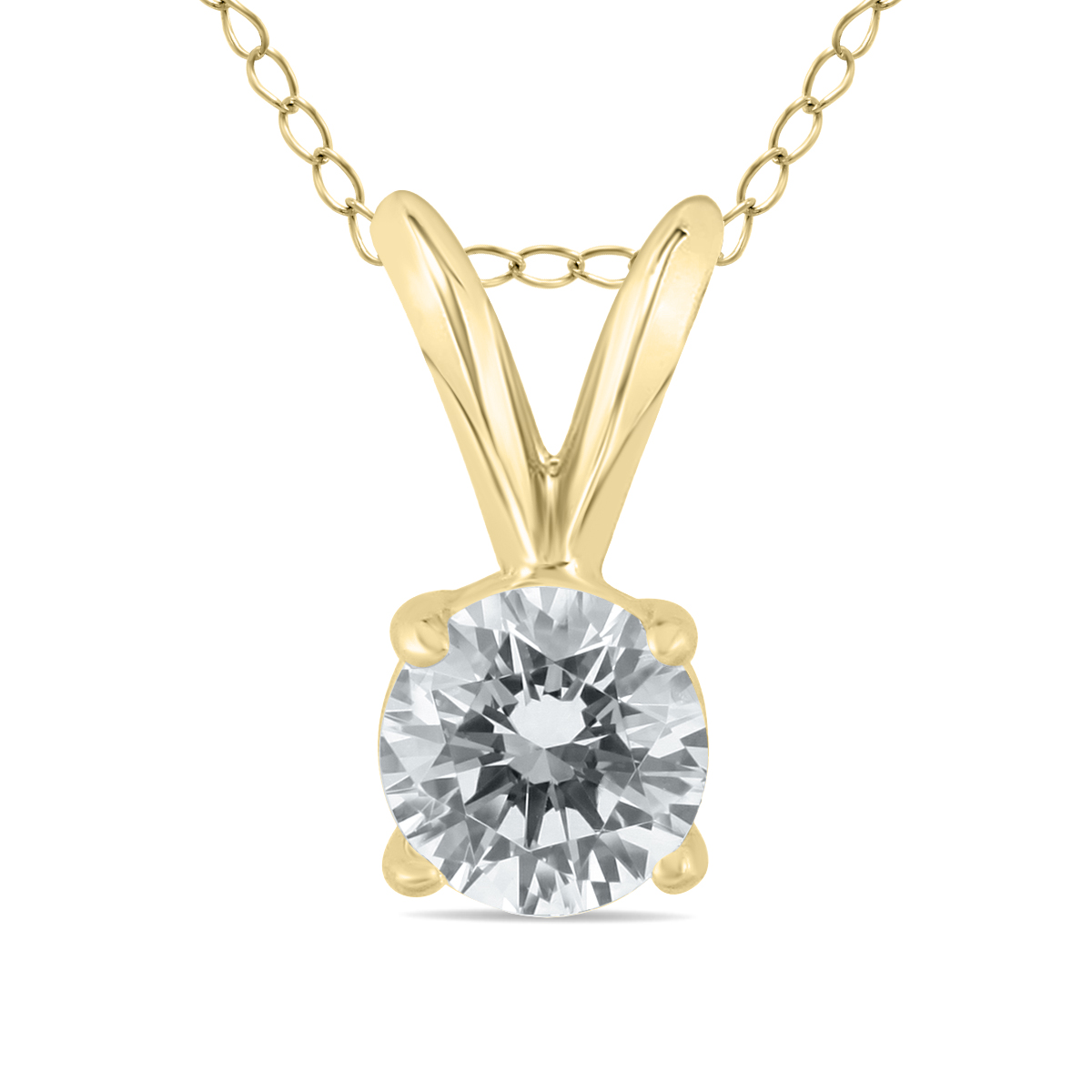 3/8 Carat (H-I Color, SI1-SI2 Clarity)( Certified Diamond Solitaire Pendant in 14K Yellow Gold