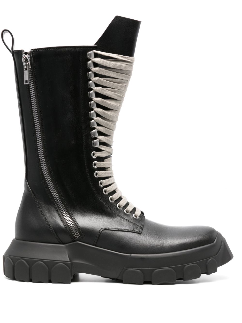 Rick Owens Army Tractor 皮靴 - 黑色