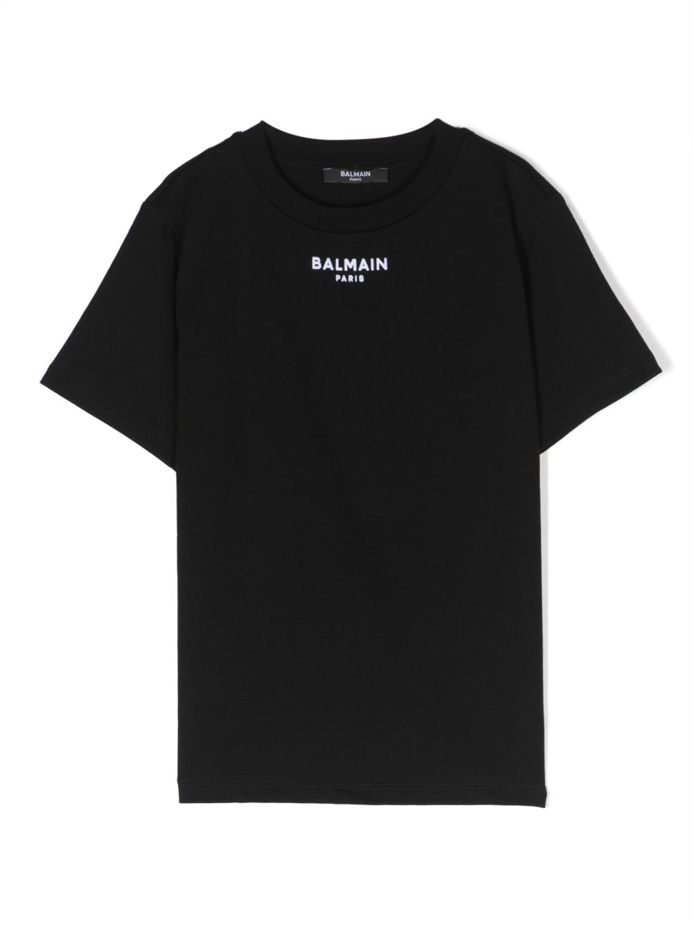 Balmain Kids logo刺绣棉T恤 - 白色