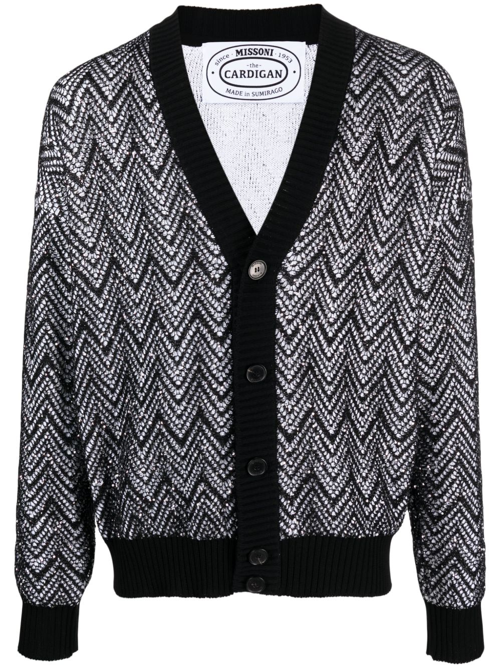 Missoni Zigzag 亮片缀饰开衫 - 黑色