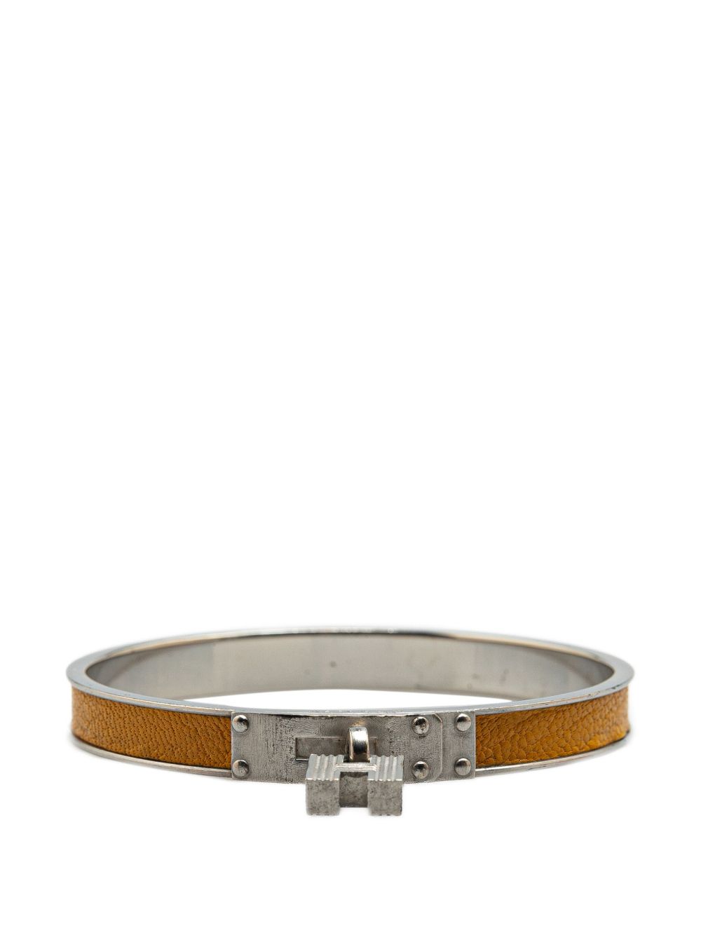 Hermès Pre-Owned 镀钯 Kelly H Lock 手镯（1900年代典藏款） - 黄色