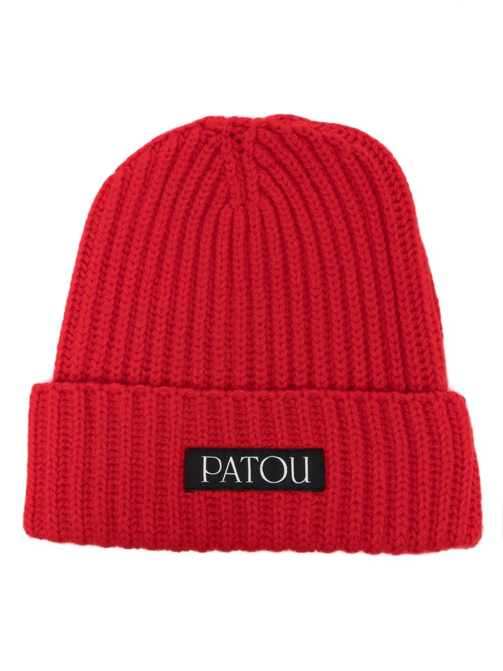 Patou 标贴罗纹套头帽 - 红色