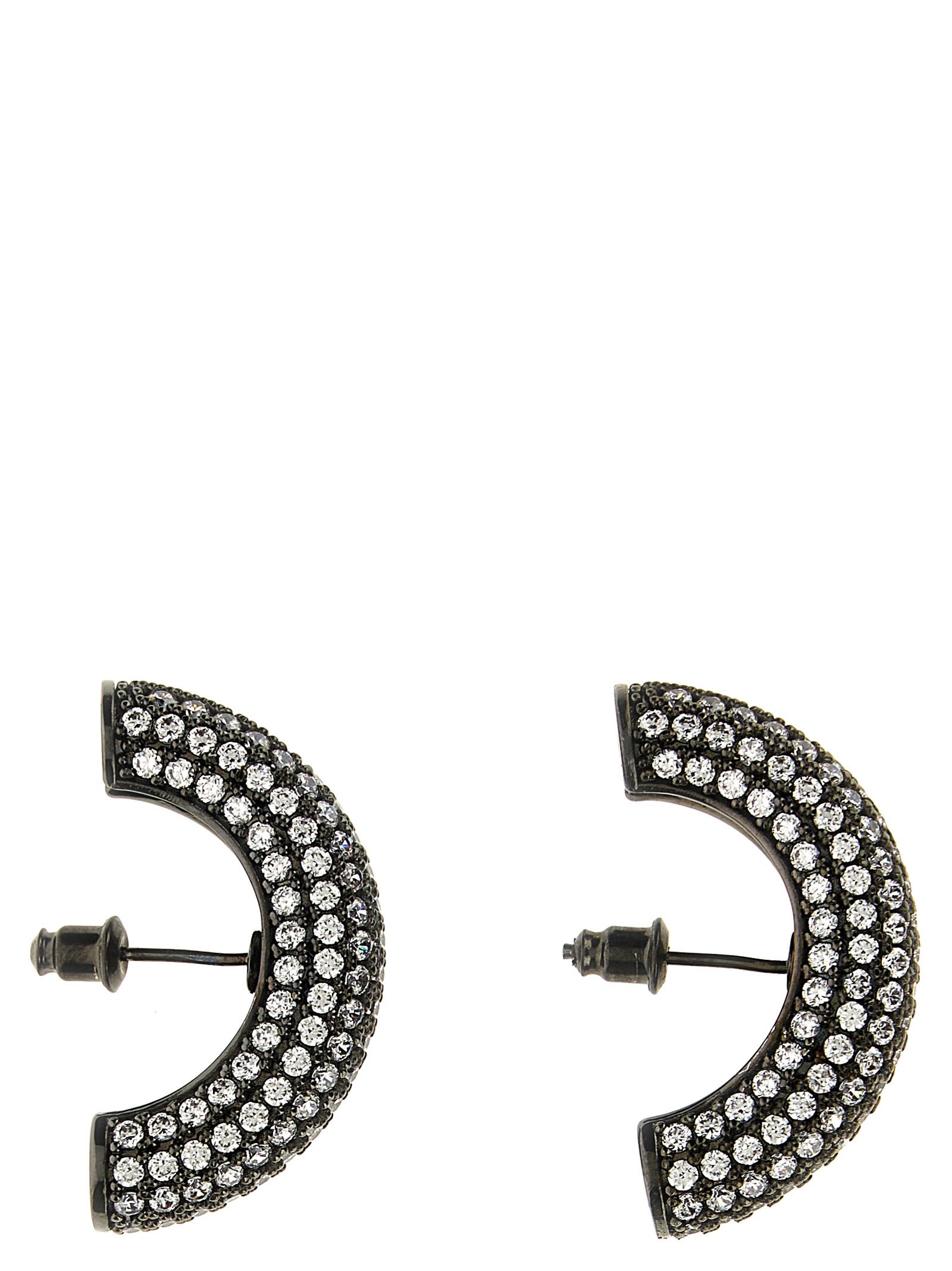 Panconesi half Moon Crystal Hoops Earrings