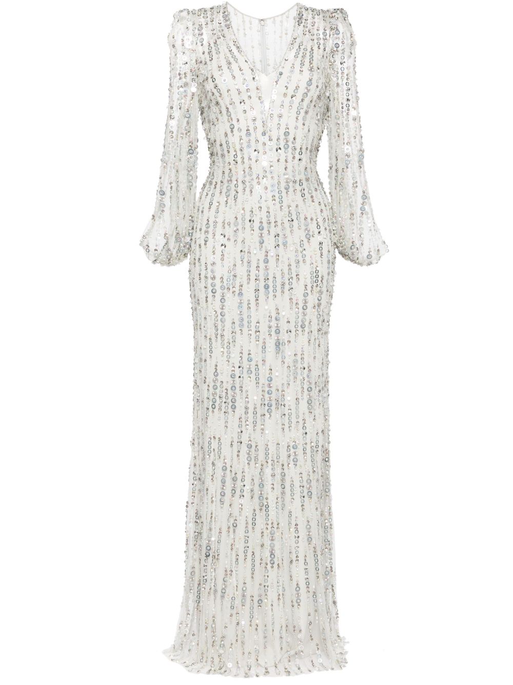 Jenny Packham Moondance 亮片缀饰礼服 - 灰色