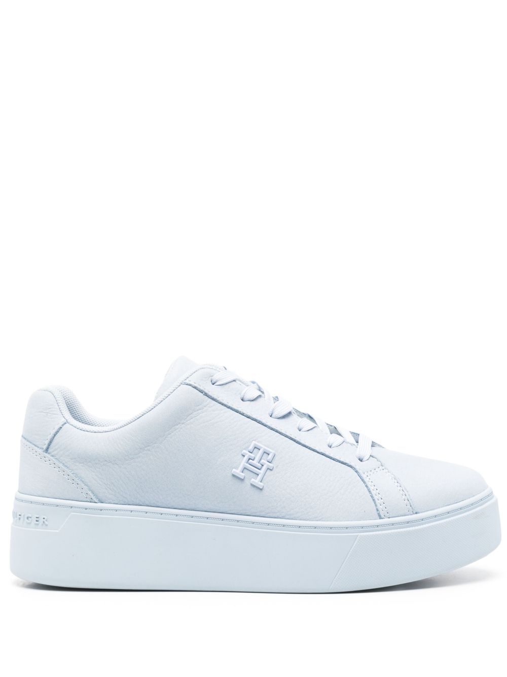 Tommy Hilfiger Court 皮质厚底运动鞋 - 黑色