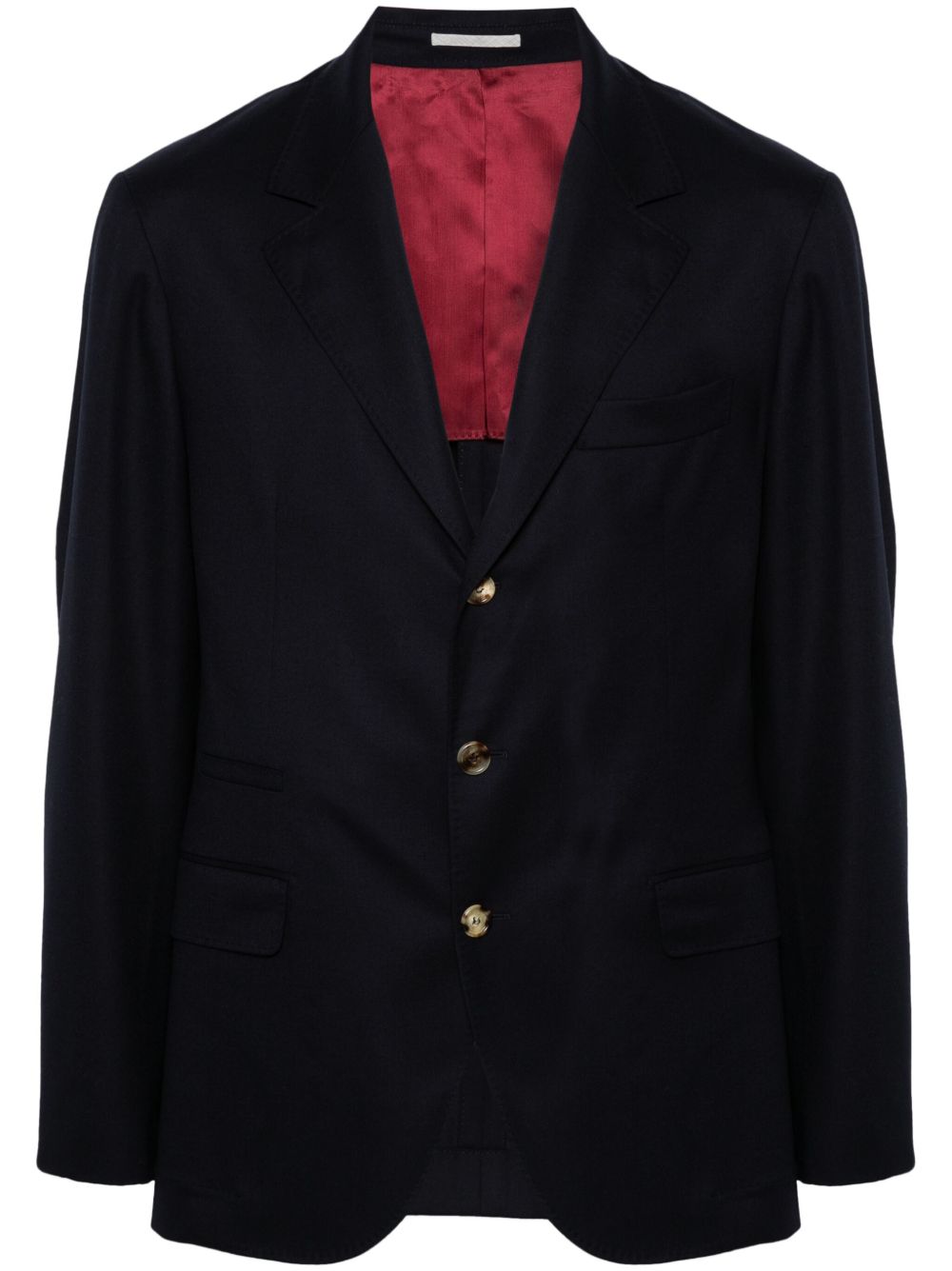Brunello Cucinelli 斜纹布西装夹克 - 蓝色