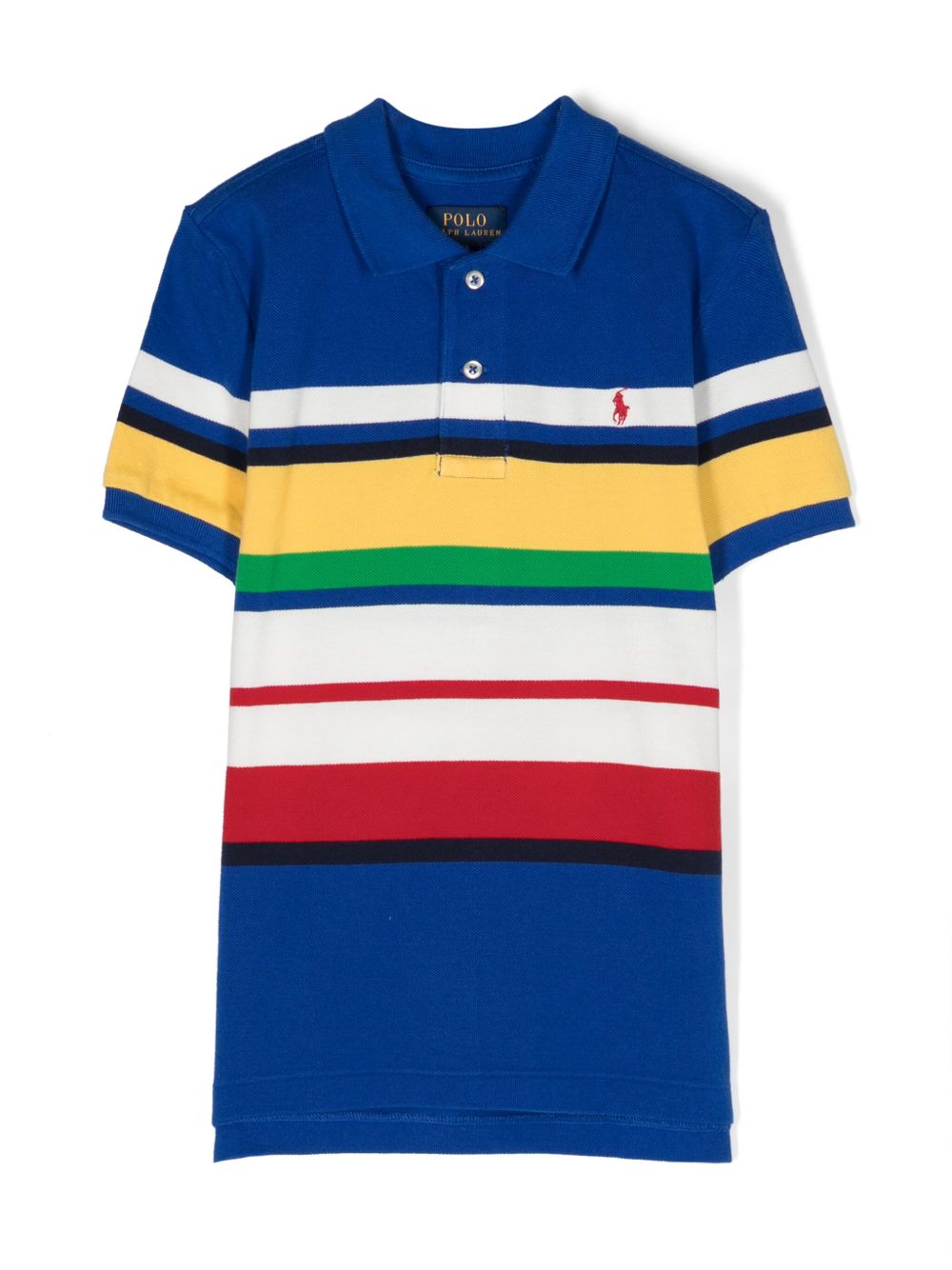 POLO RALPH LAUREN KIDS Polo Pony 刺绣拼色polo衫 - 蓝色