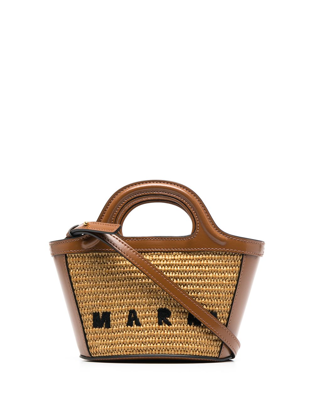 Marni Tropicalia logo刺绣手提包 - 褐色