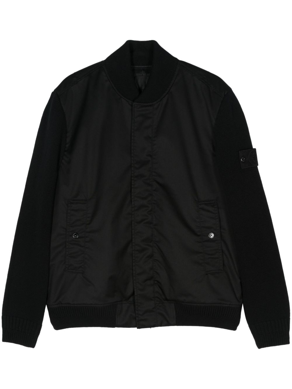 Stone Island 罗盘徽章飞行员夹克 - 黑色