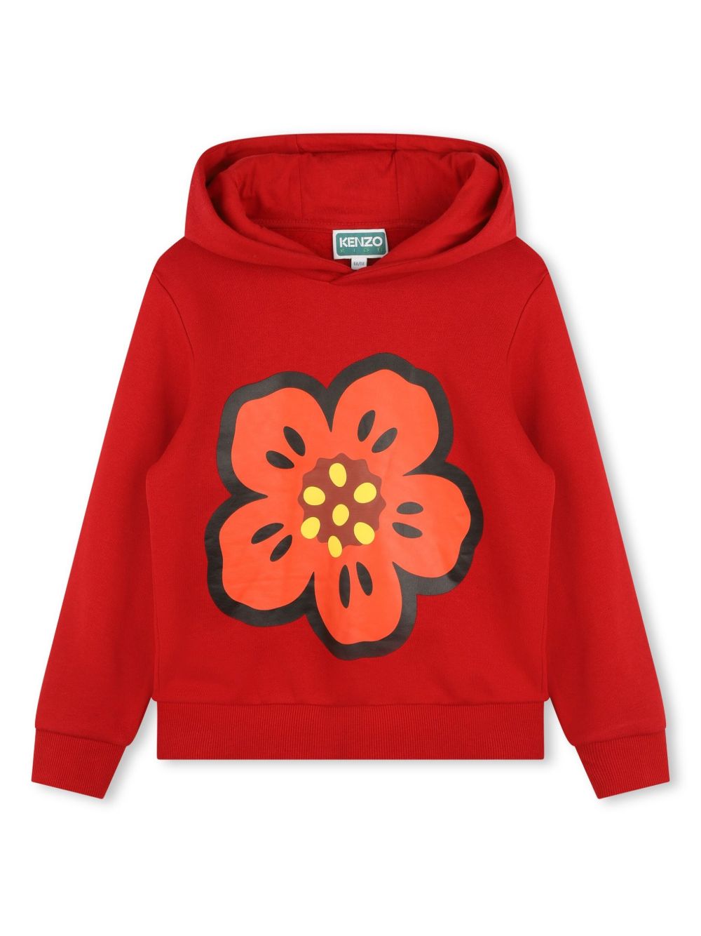 Kenzo Kids Boke Flower 印花棉连帽衫 - 红色