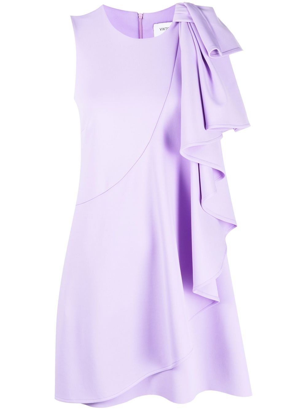 Viktor & Rolf Bow Volant 迷你连衣裙 - 紫色