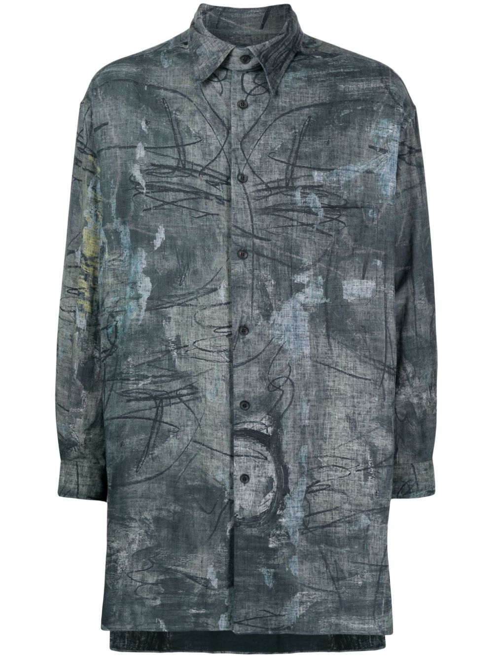 Yohji Yamamoto O-Asakura 长袖衬衫 - 绿色