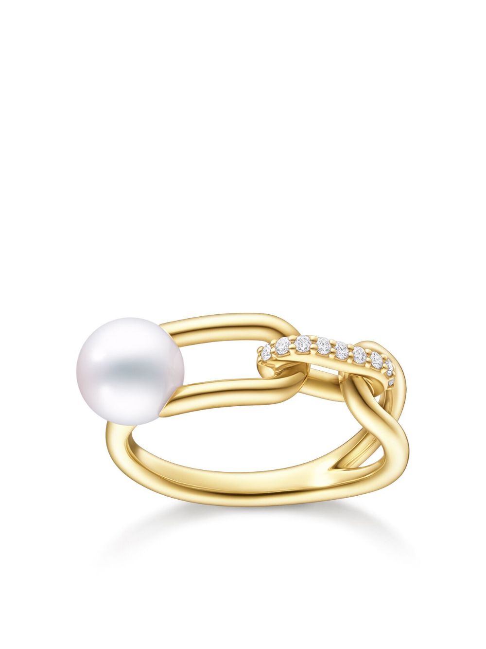 TASAKI 18K黄金 Collection Line Fine Link 珍珠戒指 - 金色