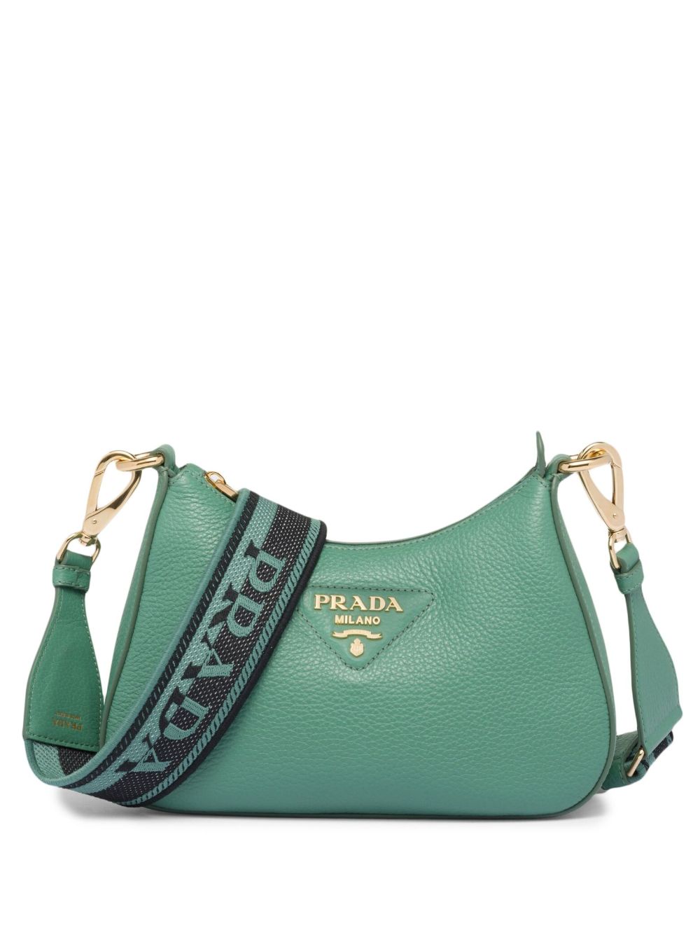 Prada logo肩带单肩包 - 绿色