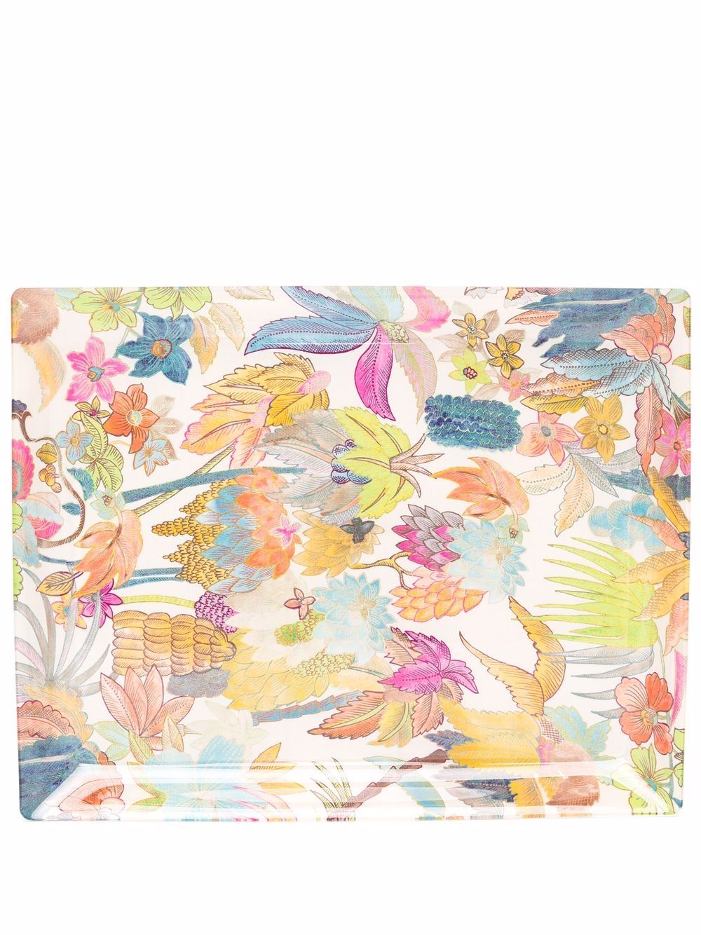 ETRO HOME 叶片印花陶瓷托盘 - 白色