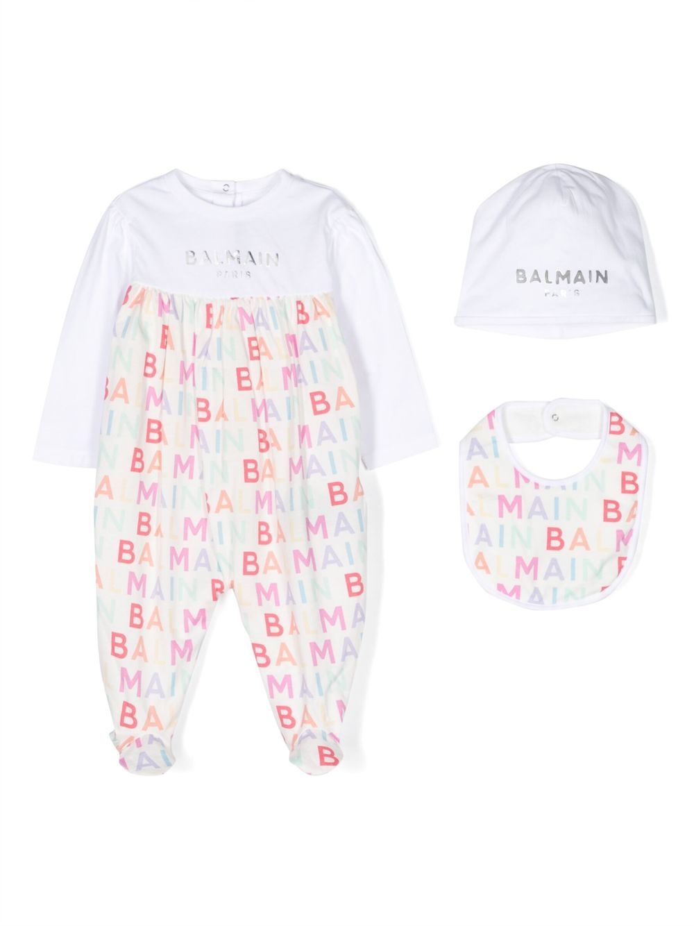 Balmain Kids 三件式婴儿服饰套装 - 白色