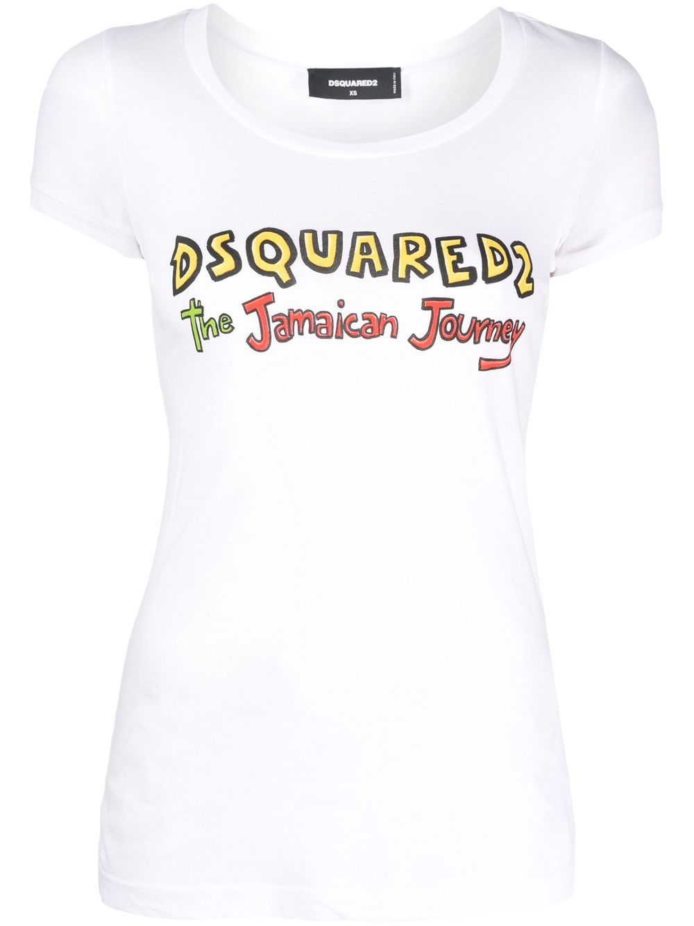 DSQUARED2 logo印花棉T恤 - 白色