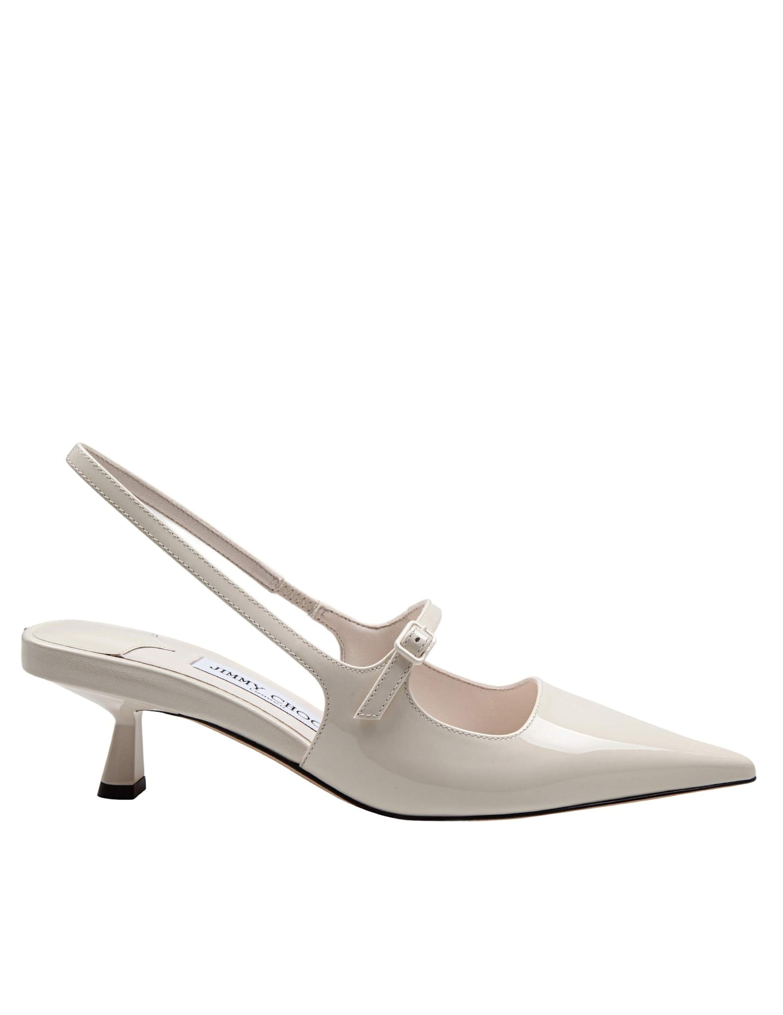 Jimmy Choo 后空凉鞋 漆皮 奶白色