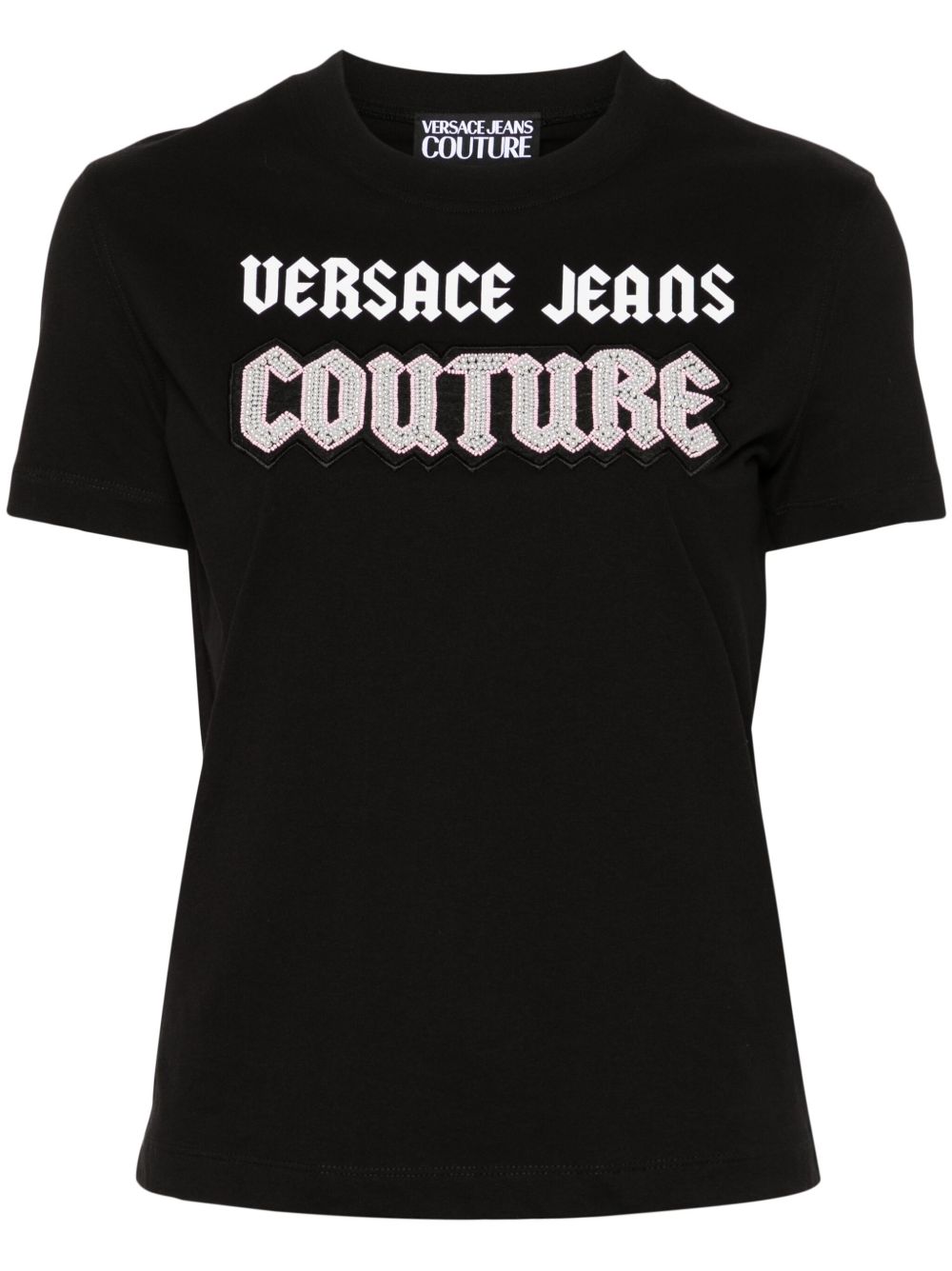 Versace Jeans Couture 珠饰棉T恤 - 黑色