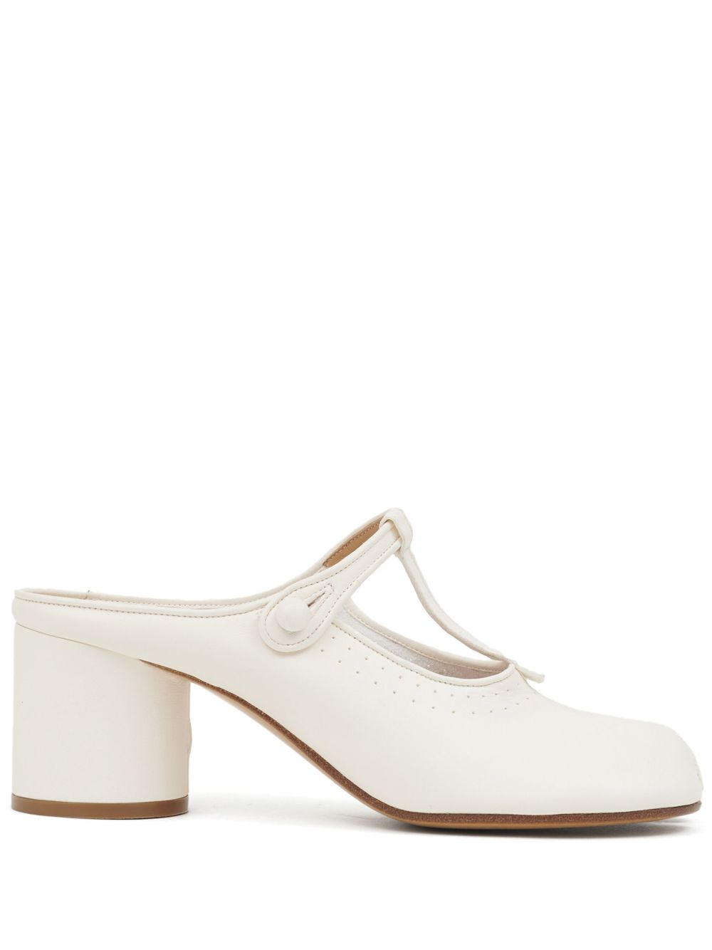 Maison Margiela Tabi 中跟皮质穆勒鞋 - 白色