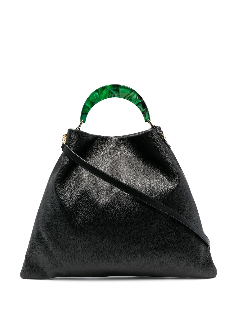 Marni Venice 中号皮质手提包 - 黑色