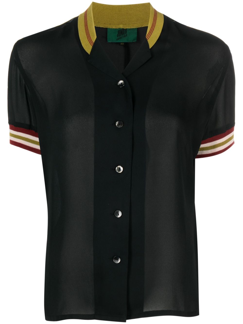 Jean Paul Gaultier Pre-Owned 半透明短袖衬衫（1990年代典藏款） - 黑色