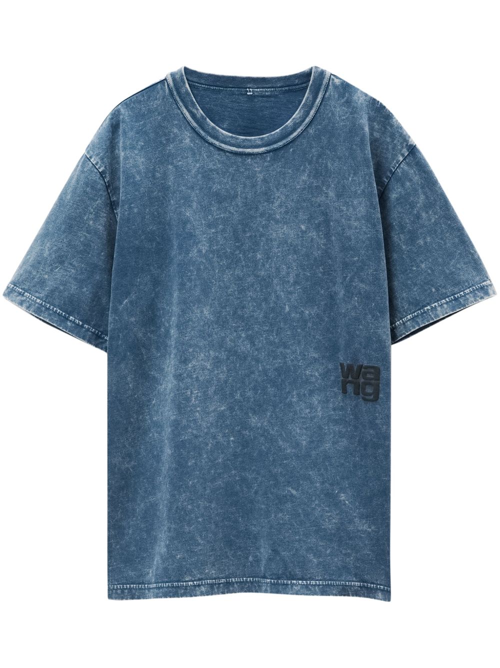 Alexander Wang Puff logo贴花棉T恤 - 蓝色