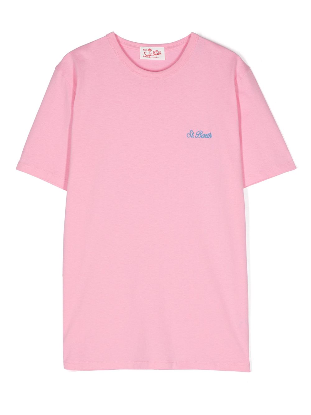 MC2 Saint Barth Kids 刺绣logo棉T恤 - 粉色