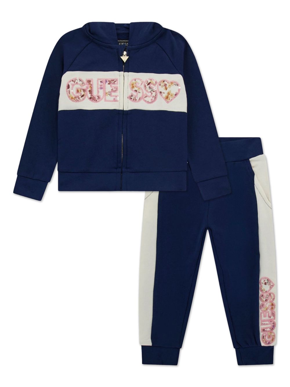 guess kids logo刺绣运动套装 - 蓝色