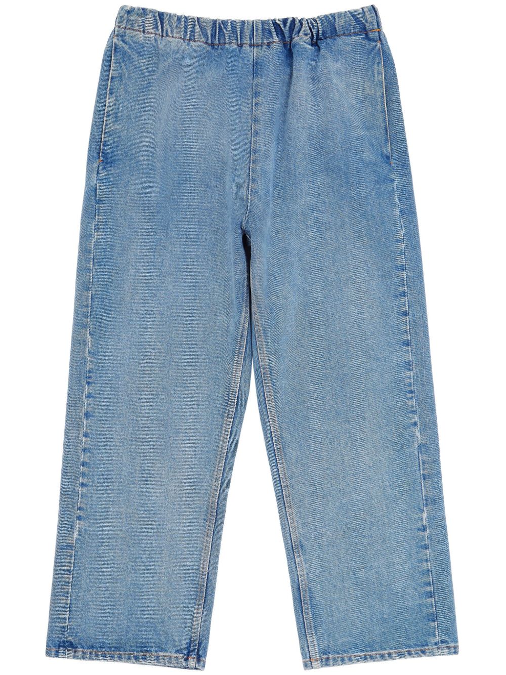 MM6 Maison Margiela 松紧裤腰棉露踝牛仔裤 - 蓝色