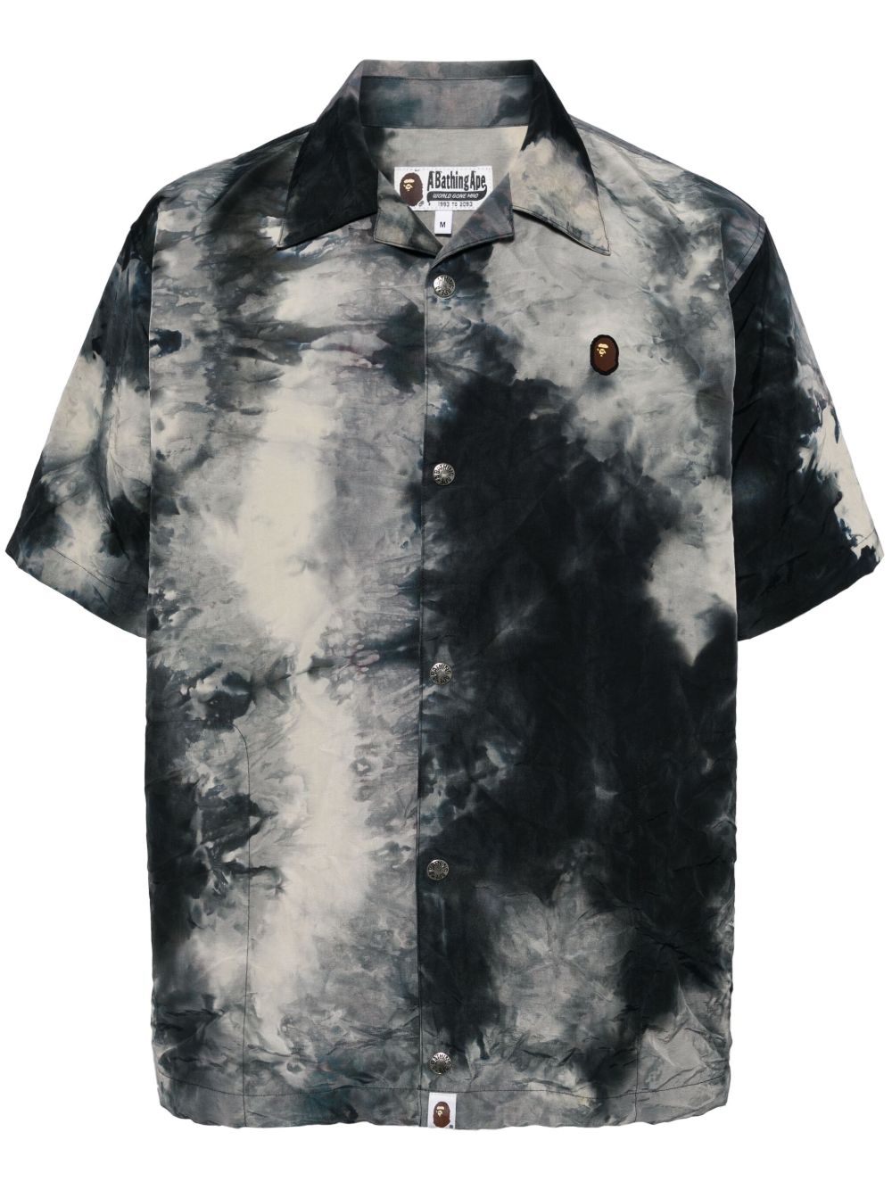 A BATHING APE® 扎染效果短袖衬衫 - 黑色