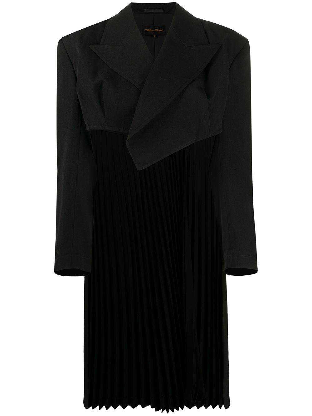 Comme Des Garçons Pre-Owned 长款后置褶饰夹克 - 黑色